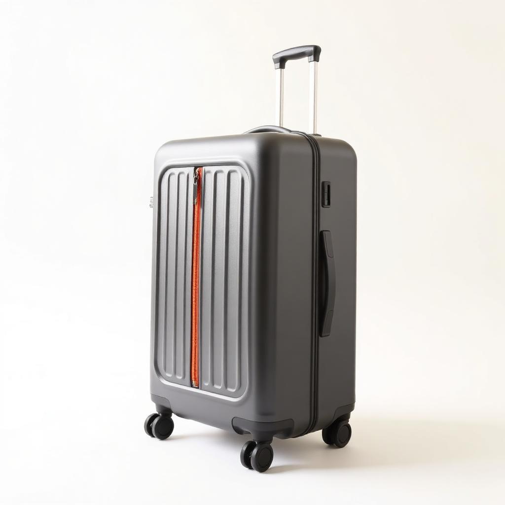 Graphite 22 inch expandable hardside carry-on suitcase with amber zipper